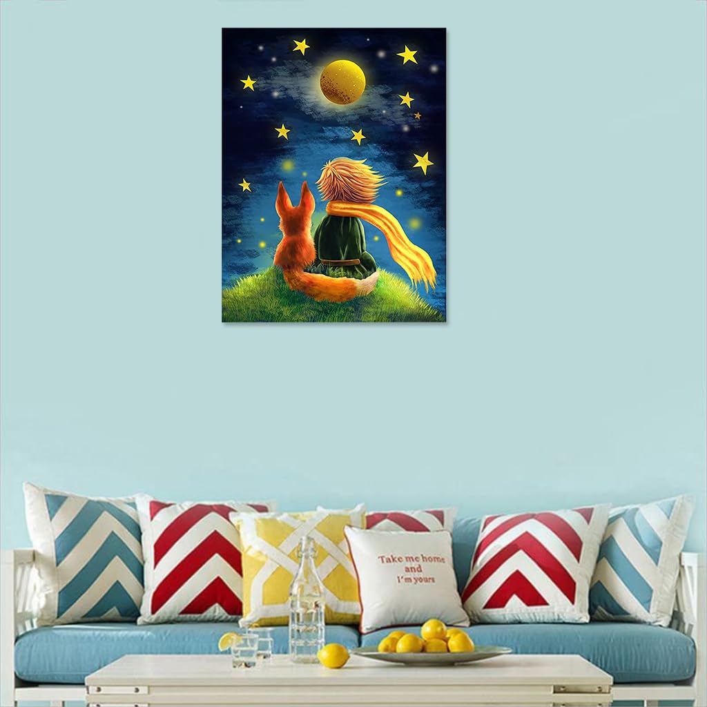 HASTHIP Diamond Painting Kit, 12x16inch The Little Prince and Wolf 5D Diamond Painting Kit for Adults & Kids, Very Suitable for Home Leisure and Wall Decoration, Gift for Kids and Adults HASTHIP Diamond Painting Kit, 12x16inch The Little Prince and Wolf 5D Diamond Painting Kit for Adults & Kids, Very Suitable for Home Leisure and Wall Decoration, Gift for Kids and Adults